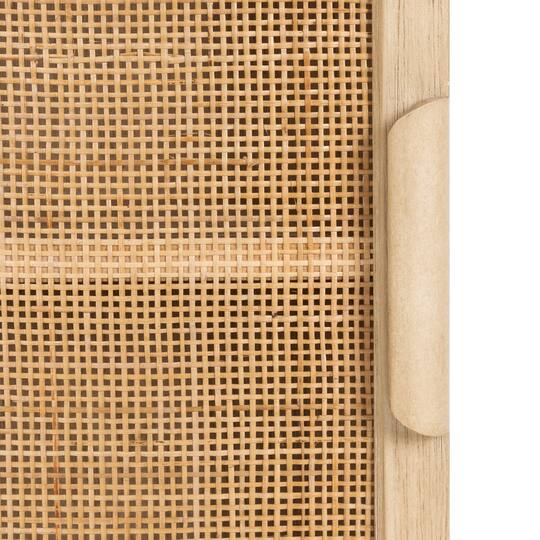 Kate and Laurel Ori Rattan Wall Cabinet with Cubby